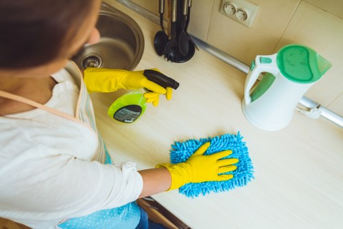 Professional after builders cleaning removing dust from a renovated room